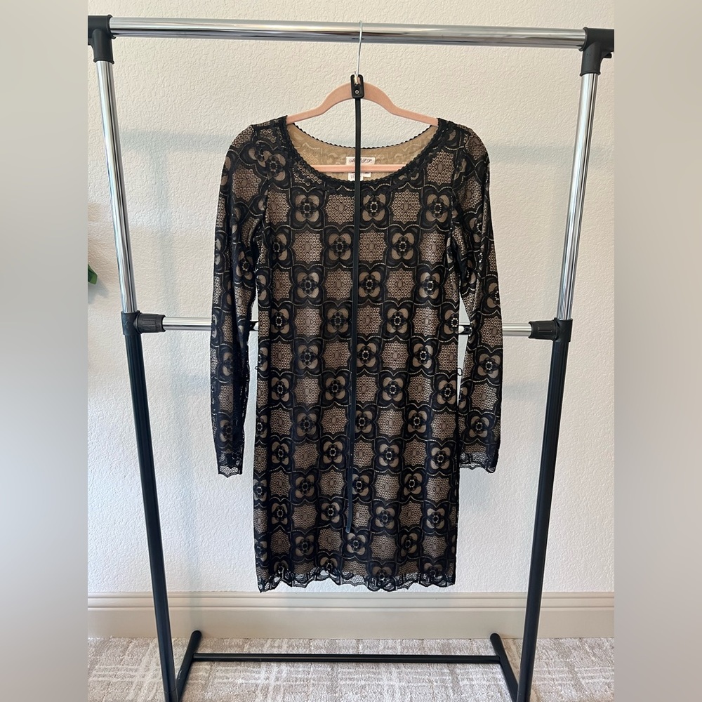 Black Lace Overlay Dress